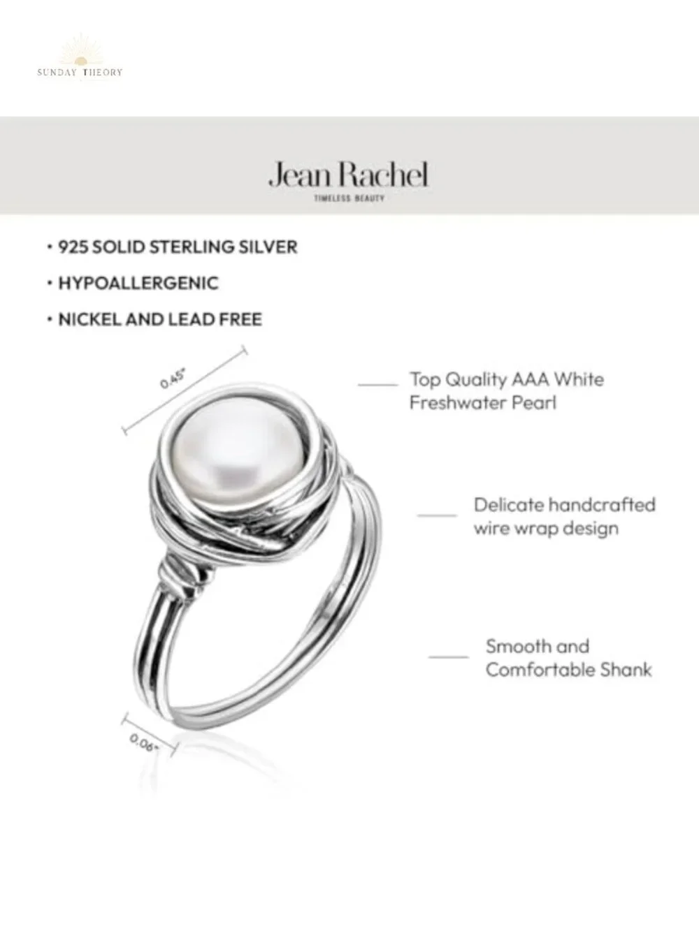 925 Sterling Silver Fresh Water Pearl Ring Vintage Wire Wrap Statement